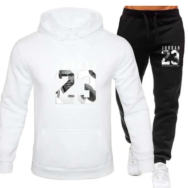 The sweatshirt hoodie is a men's set for Spring 2025 and a women's set for women's sportswear featuring a hoodie and sweatpants